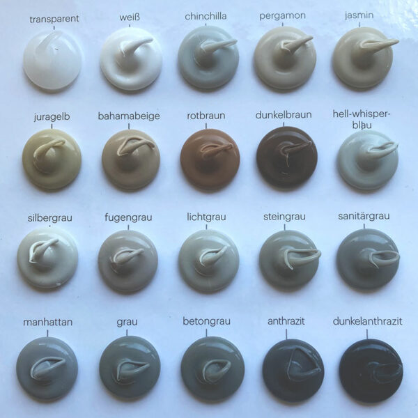Silicone in different colours